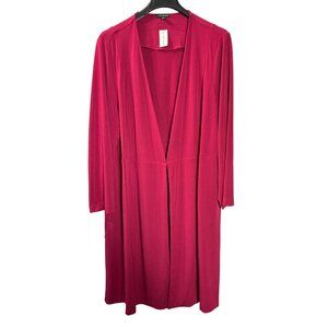 Lane Bryant Long Fuchsia Hook and Eye Front Duster Cardigan Size 18/20 New